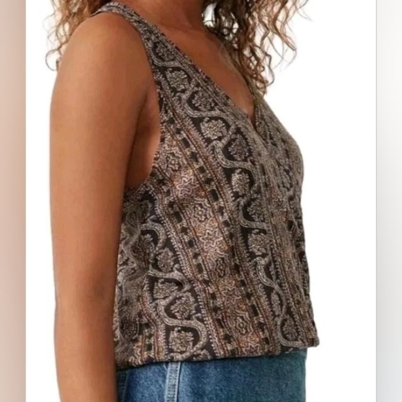 We The Free Women's Your Twisted Tank Top, Black Combo . Size XL - Picture 3 of 12